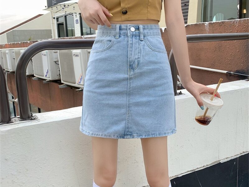 Jual Skirt Denim Rok Pendek High Waist Wanita Motif Bunga Bordir Desain ...