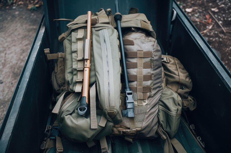 Premium AI Image | Military backpack with sniper rifle on the front